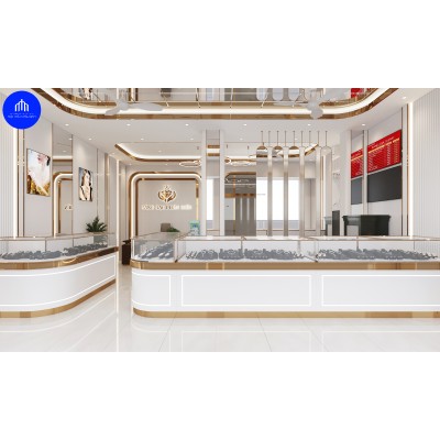 Thiết kế tiệm vàng Phán Hiển sang trọng, hiện đại 